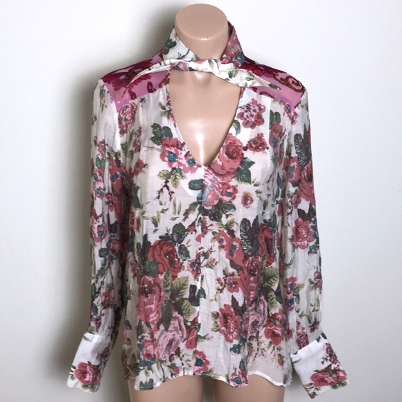 Aratta Silent Journey Diana Tie Neck Top Floral - Picture 2 of 12